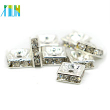 IA0301 Silver Plating Preciosa Crystals Metal And Rhinestone Spacer Beads For Bracelets
